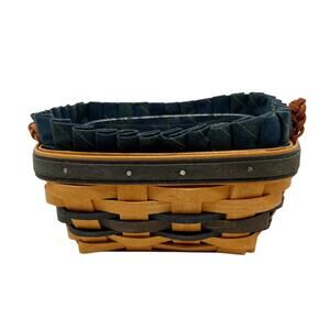 Vintage 1999 Longaberger Collector's Club Handwoven Basket and Insert Liner